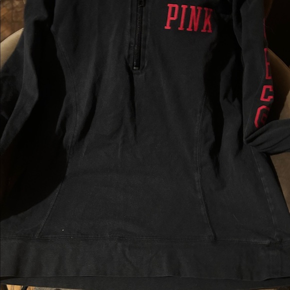 Black and Red PINK -victoria’s Secret  quarter Zip-Up Hoodie - Picture 5 of 6